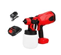 PISTOLA DE PULVERIZACIÓN Eléctrica Portátil, Pulverizador De Pintura Inalámbrico, Pulverizador De Pintura Eléctrico For El Hogar, Compatible Con Batería De 18V, 800ML(1 Small Battery Red)