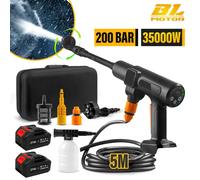 Pistola de Pulverización Inalámbrica de Alta Presión de 3500 W y 200 Bares, Lavadora de Autos, Pistola de Lavado, Herramienta Eléctrica para Limpieza de Jardín, Compatible con Batería Makita de 18 V W