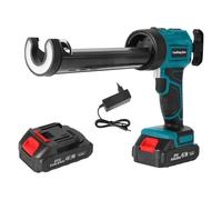 Pistola de silicona eléctrica de 21 V, pistolas de pegamento eléctricas con 4 velocidades ajustables, pistola de silicona con LED, 300 ml pistola de cartucho inalámbrica para calafatear, relleno (1