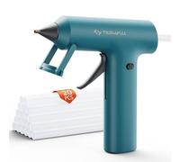 Pistola de silicona inalámbrica Tilswall con batería de 2Ah, calentamiento rápido, boquilla antigoteo y 20 barras de adhesivo. Pistola de silicona mini inalámbrica para manualidades - Azul
