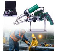 Pistola de soldadura de extrusión de mano, kit de máquina de soldadura de plástico para vinilo y techos, soldador versátil con doble calefacción para una unión eficiente de plástico