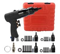 Pistola de tuercas de remache hidráulica neumática Remachadora neumática Pistola de tuercas de remache automática con mandriles métricos de 5 piezas, pistola de tuercas de remache pop para paneles