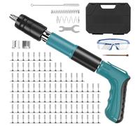 Pistola de uñas para uñas con 110 clavos redondos, mini pistola de clavos manual de acero, pistola de clavos de acero pistola de clavos para hormigón para anclajes de techo y pared, dispositivo de