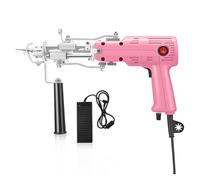 Pistola Eléctrica 2 En 1 Mejorada For Hacer Mechones De Alfombras Con Corte Ajustable Y Máquina Tejer Bucles For Bricolaje Principiantes PortáTil Y Flexible(Pink)
