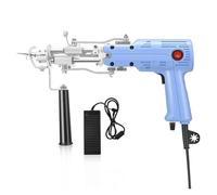 Pistola Eléctrica 2 En 1 Mejorada For Hacer Mechones De Alfombras Con Corte Ajustable Y Máquina Tejer Bucles For Bricolaje Principiantes PortáTil Y Flexible(Blue)