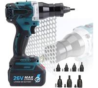 Pistola eléctrica para tuercas remachables M3-M12 con memoria y luz LED
