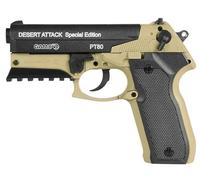 Pistola Gamo PT-80 Desert Attack, CO₂ 12 g, 4.5 mm. Incluye Maletín, Balines, Cargadores y Bombona