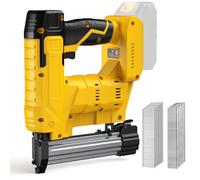 Pistola grapadora inalámbrica 2 en 1 de 18 GA compatible con batería Dewalt de 20 V máx. (sin batería), pistola de uñas eléctrica/engrapadora alimentada por batería con 1000 clavos/grapas para mejoras