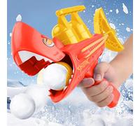 Pistola lanzador de bolas de nieve, juguete de cañón de bolas de nieve, lanzador de bolas de nieve, juguete de lucha contra la nieve seguro y divertido para niños (rojo)