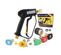 Pistola limpiadora de Alta presión ComwithSafe 4000 PSI con 6 Accesorios de Boquilla para chorros de Agua Ajustables de 0° a 60°; Interfaz M22 (14 mm), Adaptador Compatible Karcher K1-K7, 2 filtros d