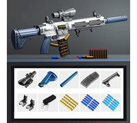 Pistola M416 Shell Ejection Soft Bullet con EVA Soft Sniper Rifle, Blaster Weapon Toys para Juegos de Jardín - Regalo de Cumpleaños para Niños Niñas Adolescentes-Blanco