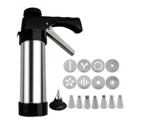 Pistola Para Galletas De Acero Inoxidable, Pistola Para Hacer Galletas De Mantequilla, Jeringa Pastelera Acero, Prensa De Masas Galletas Para Entusiastas De La Cocina Casera Y Aperitivos