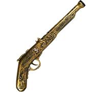 Pistola Pirata de Oro | Pistola Pirata | Revólver | Rifle Ladrón | Arma Hecha de plástico - el Accesorio niños y Adultos para un Disfraz de Pirata
