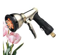Pistola Pulverizadora - Aleación De Aluminio 17x17x7cm | Herramienta Manual De Alta Presión | Accesorio De Boquilla Para Manguera De Jardín | Patrones Ajustables, Control Del Pulgar, Cabezal De Latón