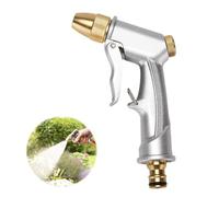 Pistola Pulverizadora de Metal para Manguera, Pistola de Manguera Jardín con Boquilla de Latón Completa, Pulverizador de Riego de Metal de Alta Presión, Pistola Rociadora de Agua con 4 Patrones