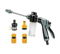 Pistola pulverizadora para manguera de jardín - Limpiador turbo de 380 G, flujo ajustable, pistola de agua multifunción doméstica, boquilla de metal ergonómica para lavado de coches, ducha de mascotas