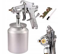 Pistola pulverizadora Rosfix boquilla de 2 mm | tanque de 1L, 70 PSI | acero ...