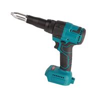 Pistola Remachadora Inalámbrica, Pistola Remachadora Eléctrica sin Escobillas Azul de 18 V, Herramienta Manual de Tuerca Remachadora Automática LED para Batería BL1815 de 3,2