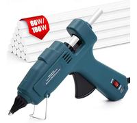 Pistola Silicona Caliente 60/100W Pistola de Silicona Caliente con 15 Barras de Pegamento Caliente de 11mm x 220mm, para Manualidades Escolares, Reparaciones Rápidas, Arte, DIY (100W)