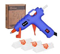 Pistola Silicona Caliente, DEKOPRO 20W Juego de Pistola de Silicona, Pistola Pegamento Caliente con 30 PCS Barras de Pegamento,7mm*100mm Barras,para DIY, Arte, Hogar, Azul