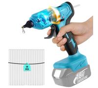 Pistola silicona caliente sin cable, compatible con Makita 18V batería, 100W, Máx. 260℃, Pistola termofusible con 20pcs 11mm barras de pegamento para manualidades DIY (sólo herramientas)