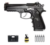 Pistola Sport 331 wg CO2 (6MM) | Arma Corta de Airsoft (Bolas de plástico 6mm) semiautomática Tipo Beretta B92 SPA 92 + maletín de PVC + biberón + bombonas