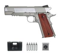 Pistola Swiss Arms 1911 Tactical Silver CO2 (4,5mm) | Pack Pistola de balines Aire comprimido (maletín + 5co2 + 500 BB´s).