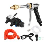 Pistolas de agua para coche, Yctze Lavadora de alta presión portátil Kit de manguera de bomba de agua 12V 130PSI Potente limpiador de coche 80W Lavadora portátil de alta presión