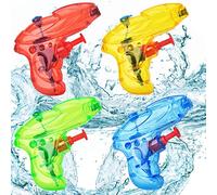 Pistolas de Agua para Niños, ZoneYan 4 Piezas Juguete Plástico De Pistolas de Agua, Pistolas de Agua Pequeñas, Pistola de Agua Juguete, Pistolas de Agua Transparentes, Juguetes de Chorro