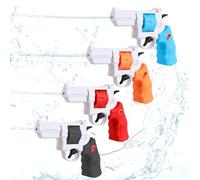 Pistolas de Agua Pequeñas, 4 Piezas Pistola de Agua Niños Alcance 8-10 Metros, Juguetes Verano, Water Gun para Piscinas, Playas y Jardines Verano al Aire Libre Juegos de A-gua(Diseño de revólver)
