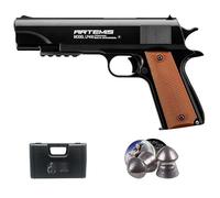 Pistolas de balines Artemis LP400 | Arma PCP de Carga Manual de perdigones Calibre 4,5mm Tipo Colt 1911 + maletín y balines