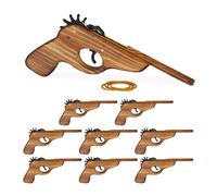 Pistolas juguete pistola lanzagomas lanzador de gomas 6 m 90 g juguete de madera