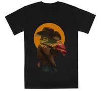 Pistolero Vaquero Rana Occidental Kids Black tee Camiseta De Manga Corta para Niños Kids Black tee Children Short Sleeve T-Shirt