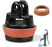 Pistón de repuesto de hierro fundido para tipo 75 de mano, émbolo de 90 mm con sello de cuero, jardín y fuente para kit de reparaciones, agua manual para piezas (B)