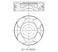 Pistón del motor revestido 011 PI 00120 000 MAHLE