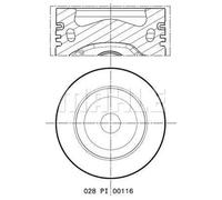 Pistón del motor revestido 028 PI 00116 000 MAHLE para VW SEAT SKODA AUDI
