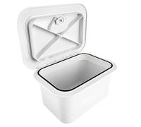 pistro Caja de almacenamiento de cubierta marina con cerradura, organizador de caja de herramientas blanca para yate, barco, cubierta de escotilla, 12 x 8 x 6.3 pulgadas