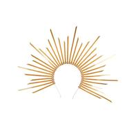 pistro Diadema Halo Sun Halloween God Band Portátil Cómoda Decoración Cabeza para Vacaciones Fiestas- oro