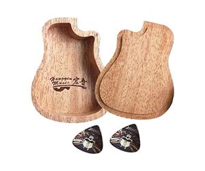 pistro Juego completo de 2 púas de guitarra con estuche de madera para guitarrista