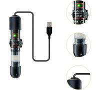 pistro Mini calentador de acuario, calentador de pecera pequeño con protección inteligente contra sobrecalentamiento, interfaz USB, adecuado para tanques de agua salada y agua dulce, 3,5 x 3,5 x 13 cm