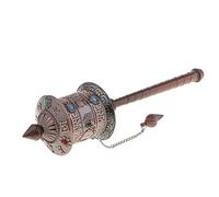 pistro Mini rueda de oración de mano con diseño budista tibetano Om Mani Padme