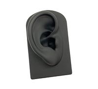 pistro Modelo de oreja de cuerpo humano, modelo de simulación de silicona, modelo de oreja artificial, herramienta de práctica de enseñanza, color negro