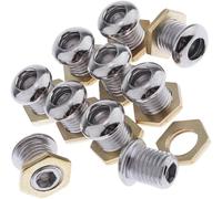 pistro Rejilla de ventilación de tambor, paquete de 10 tambores con tuerca de junta, piezas de tambor para tambor de caja de aleación de aluminio, tambor de instrumento musical multicolor