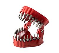 pistro Soporte compacto para brocas de prótesis dental, diseño magnético de dientes, estuche organizador para 28 brocas, regalos divertidos para prótesis dentales y soporte para puntas de