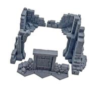 pistro Terreno de Pared en Ruinas para Juegos de Miniaturas, Accesorio de Escenografía 6.3x3.5x2.7 cm (2.48x1.38x1.06 Pulgadas), PP