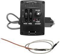 pistro UK-3000T Chromatic EQ - Pastilla piezoeléctrica para guitarra ukelele, color negro, 53 cm de longitud, con ecualizador de 2 bandas y afinador (68 cm)