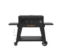 PIT BOSS Plancha Gas Portátil Sierra Onyx Edition con Superficie Cerámica | Superficie cerámica antiadherente, Separación rápida del carro, Estantes laterales plegables, Soporte para papel y bolsa