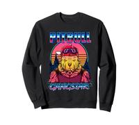 Pit Bull Dog Gangstar Gangster Retro Vintage 80s Dogs Lover Sudadera