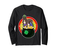 Pit Bull Dog Lucky Charm Shamrock Funny St Patricks Day Manga Larga