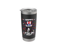 Pit Bull Dog Patriotic American 4th Of July Dogs Lovers Vaso térmico de acero inoxidable de doble pared